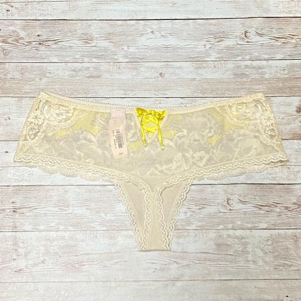 Victoria’s Secret Yellow and Nude Very Sexy Seduction Fashion Show Thong Panty - Picture 5 of 9